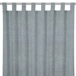 Rideau tamisant à passants effet tissé gris béton L.260 x l.140cm