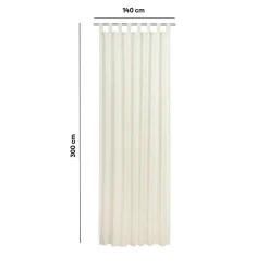 Rideau tamisant à passants effet tissé beige crème L.260 x l.140cm