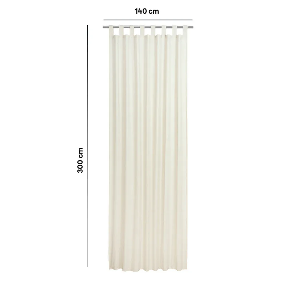 Rideau tamisant à passants effet tissé beige crème L.260 x l.140cm