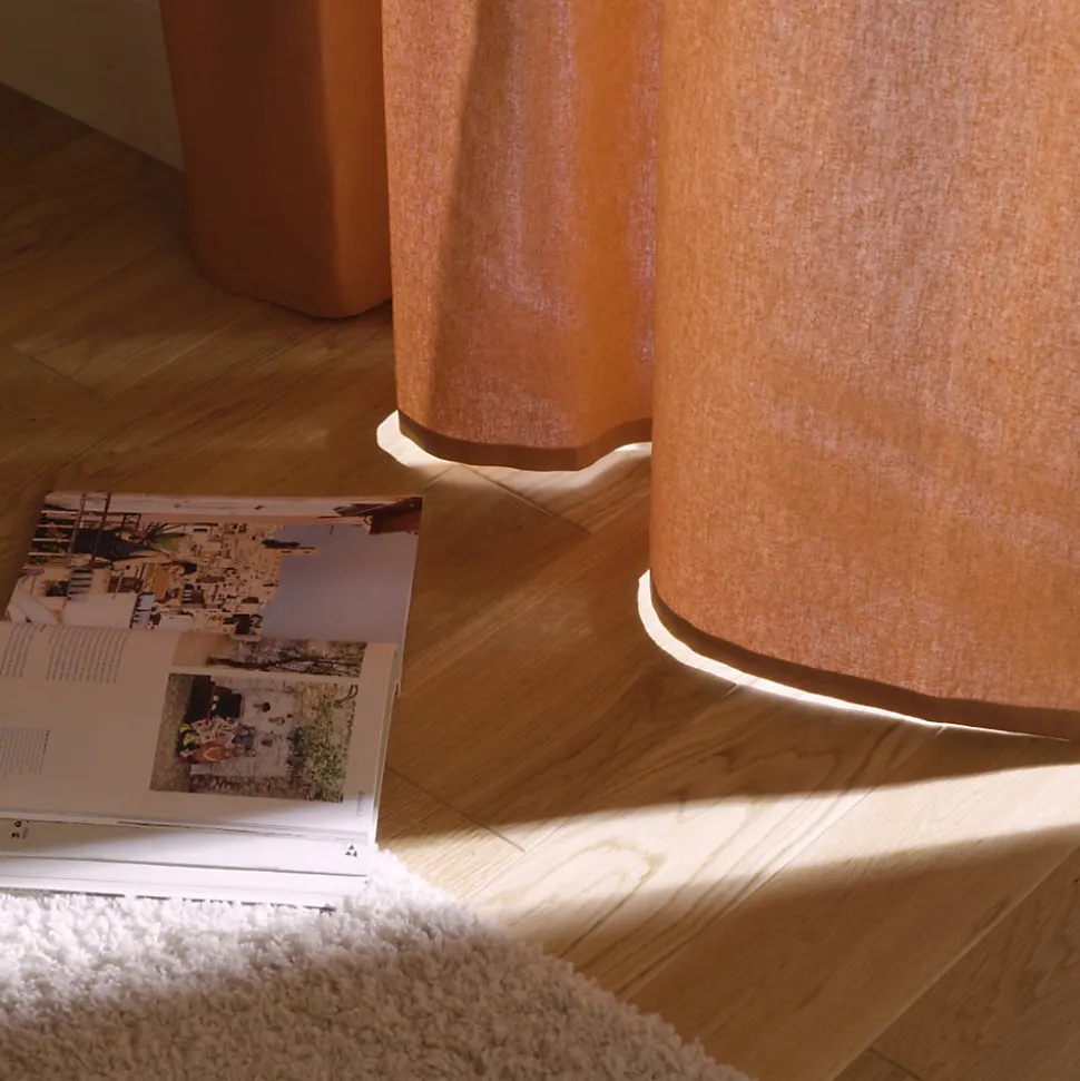 Rideau tamisant à passants effet tissé beige crème L.260 x l.140cm