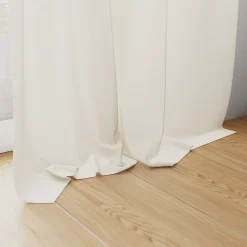 Rideau tamisant à passants effet tissé beige crème L.260 x l.140cm