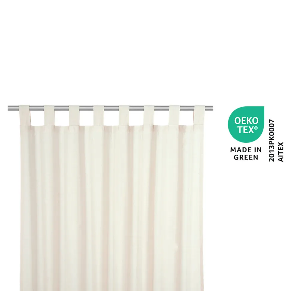 Rideau tamisant à passants effet tissé beige crème L.260 x l.140cm