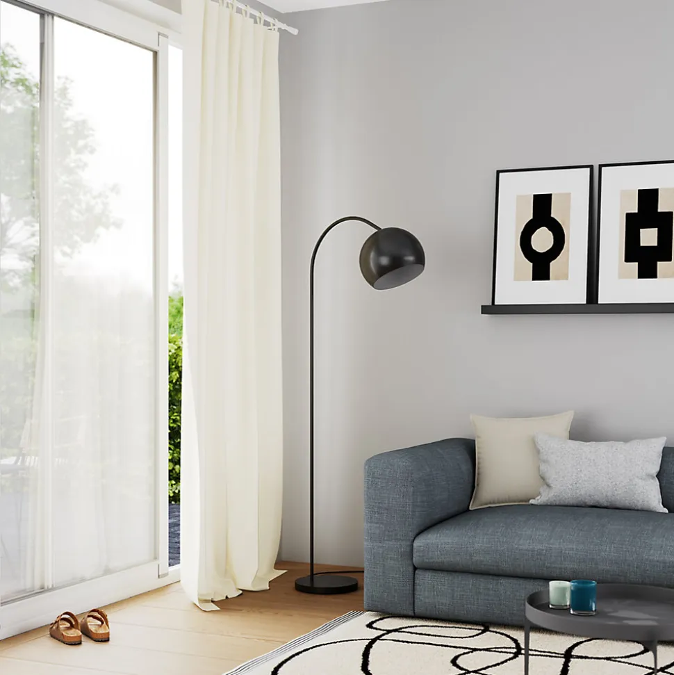 Rideau tamisant à passants effet tissé beige crème L.260 x l.140cm