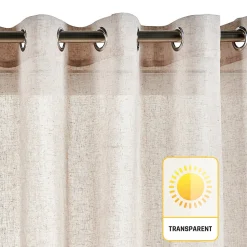 Rideau tamisant beige rideaux salon voilage elegant 140 x 300