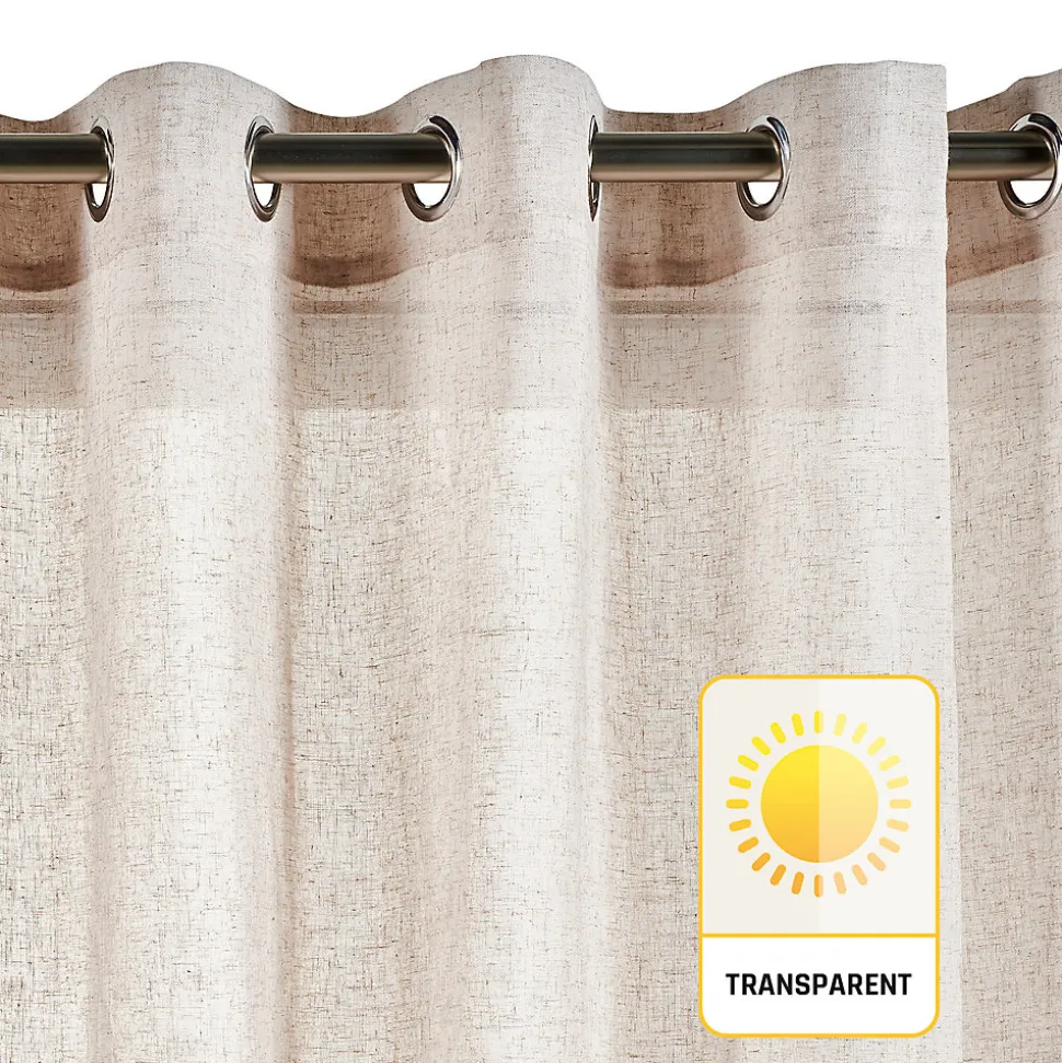 Rideau tamisant beige rideaux salon voilage elegant 140 x 300