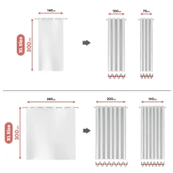 Rideau tamisant blanc rideaux salon voilage elegant 280 x 300