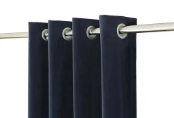 Rideau tamisant effet velours bleu marine à œillets l.140 x H.260 cm GoodHome Velvet