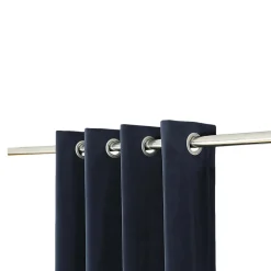 Rideau tamisant effet velours bleu marine à œillets l.140 x H.260 cm GoodHome Velvet