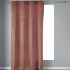 Rideau tamisant en velours ras (140x240 cm - Rose Clair)