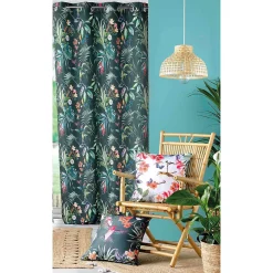 Rideau tamisant esprit exotique (140x260 cm - Vert emeraude)