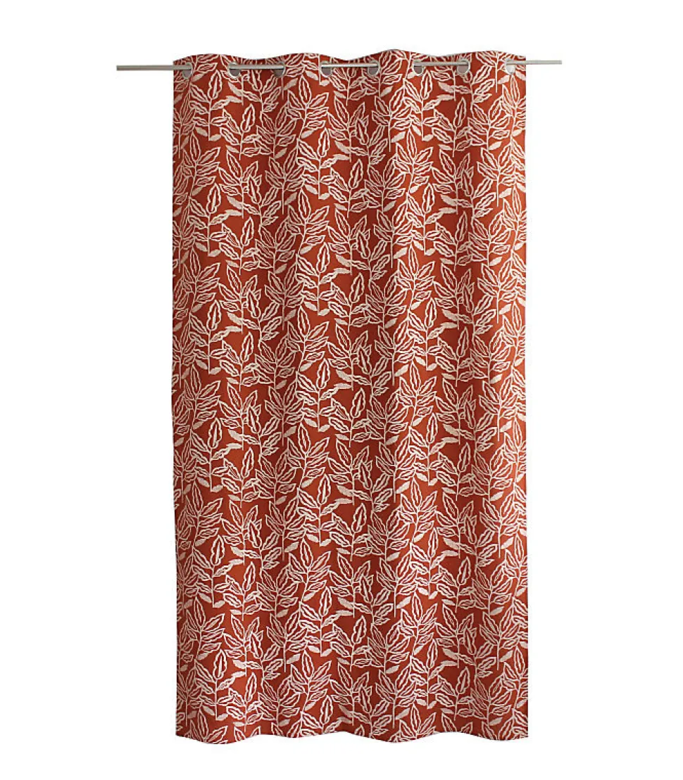 Rideau tamisant esprit lodge 140x240cm - 140x240cm - Terre cuite