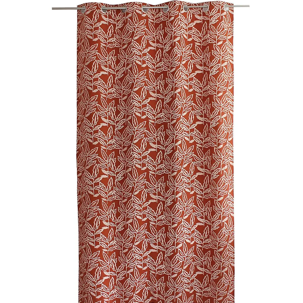 Rideau tamisant esprit lodge 140x240cm - 140x240cm - Terre cuite
