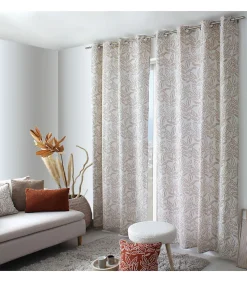 Rideau tamisant esprit lodge 140x240cm - 140x240cm - Ecru
