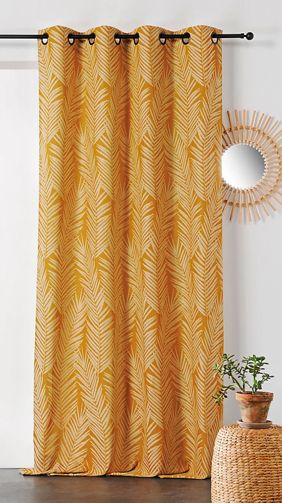 Rideau Tasmanie L.240 x L.140 cm jaune mangue