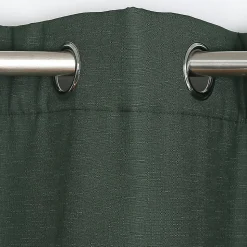 Rideau thermique à œillets effet lin vert L.240 x l.140cm