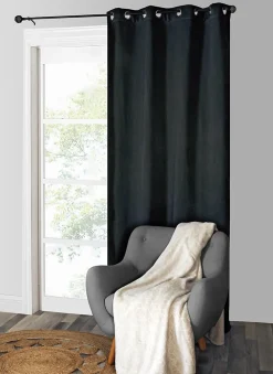 Rideau thermique à œillets gris foncé l.140 x H. 240cm