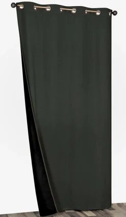 Rideau thermique à œillets gris foncé l.140 x H. 240cm