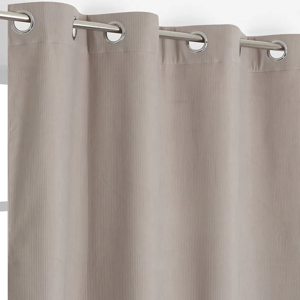 Rideau thermique à œillets velours côtelé beige taupe H.240 x l.135cm JBY Creation