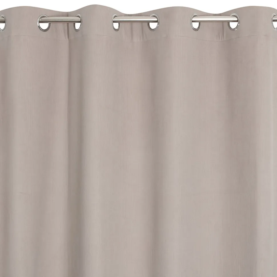 Rideau thermique à œillets velours côtelé beige taupe H.240 x l.135cm JBY Creation