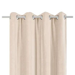 Rideau thermique à œillets effet velours tissé Kulti beige nude L.280 x l.140cm GoodHome