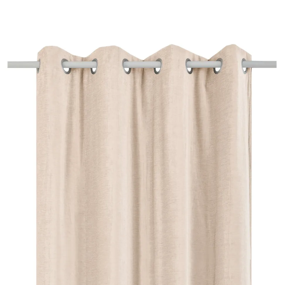 Rideau thermique à œillets effet velours tissé Kulti beige nude L.280 x l.140cm GoodHome