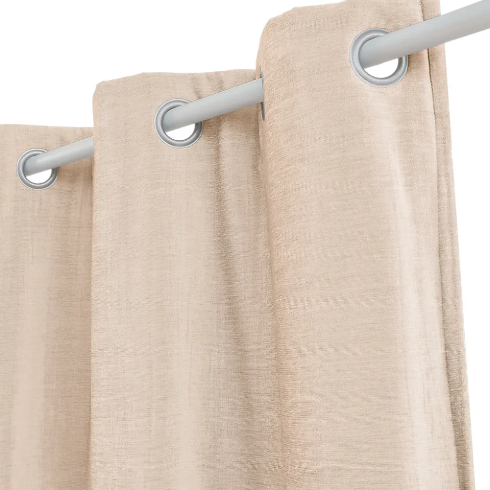 Rideau thermique à œillets effet velours tissé Kulti beige nude L.280 x l.140cm GoodHome