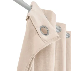 Rideau thermique à œillets effet velours tissé Kulti beige nude L.280 x l.140cm GoodHome