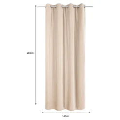 Rideau thermique à œillets effet velours tissé Kulti beige nude L.280 x l.140cm GoodHome