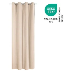 Rideau thermique à œillets effet velours tissé Kulti beige nude L.280 x l.140cm GoodHome