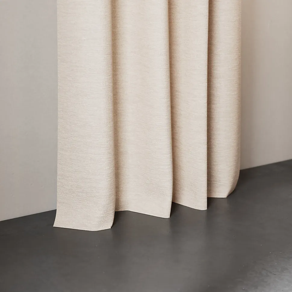 Rideau thermique à œillets effet velours tissé Kulti beige nude L.280 x l.140cm GoodHome