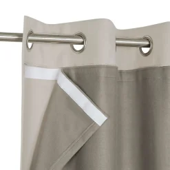 Rideau thermique à œillets doublure polaire amovible à velcro Varm gris L.245 x l.135cm GoodHome