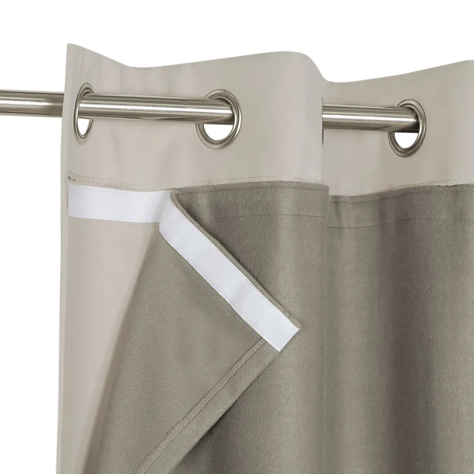 Rideau thermique à œillets doublure polaire amovible à velcro Varm gris L.245 x l.135cm GoodHome