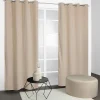 Rideau thermique à œillets velours côtelé blanc écru H.240 x l.135cm JBY Creation