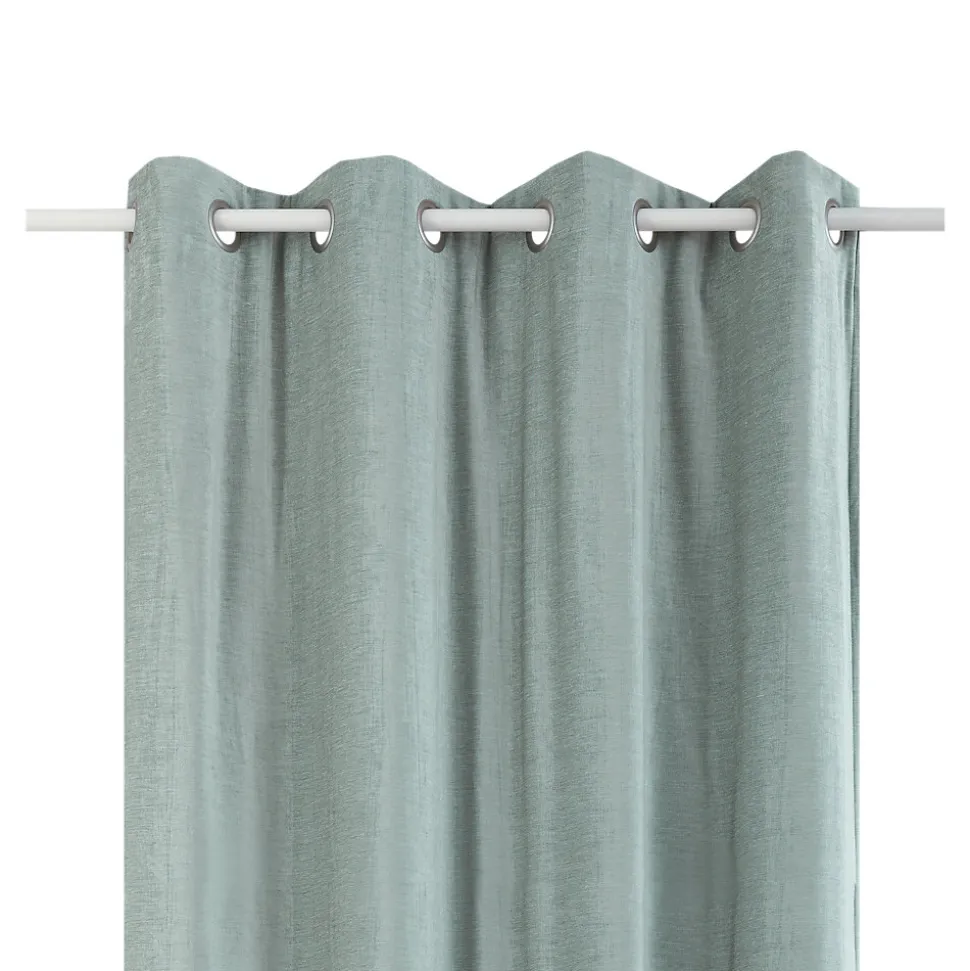 Rideau thermique à œillets effet velours tissé Kulti vert sauge L.280 x l.140cm GoodHome