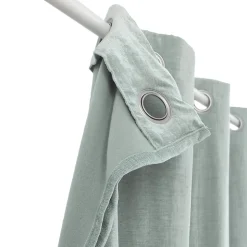 Rideau thermique à œillets effet velours tissé Kulti vert sauge L.280 x l.140cm GoodHome
