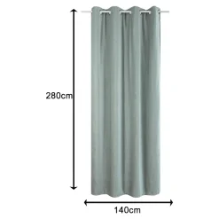 Rideau thermique à œillets effet velours tissé Kulti vert sauge L.280 x l.140cm GoodHome