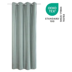 Rideau thermique à œillets effet velours tissé Kulti vert sauge L.280 x l.140cm GoodHome