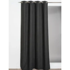 Rideau thermique à oeillets uni Luna gris anthracite L.260 x l.140cm Rocle
