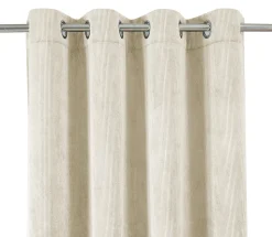 Rideau thermique à oeillets Farm velours beige écru l.140 x H.260cm Tendence