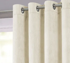 Rideau thermique à oeillets Farm velours beige écru l.140 x H.260cm Tendence