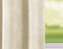 Rideau thermique à oeillets Farm velours beige écru l.140 x H.260cm Tendence