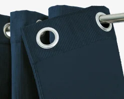 Rideau thermique à oeillets Farm velours bleu marine l.140 x H.260 cm Tendence