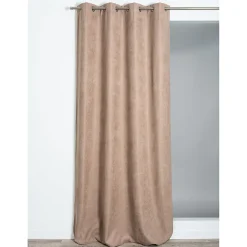 Rideau thermique à oeillets uni Luna beige L.260 x l.140cm Rocle