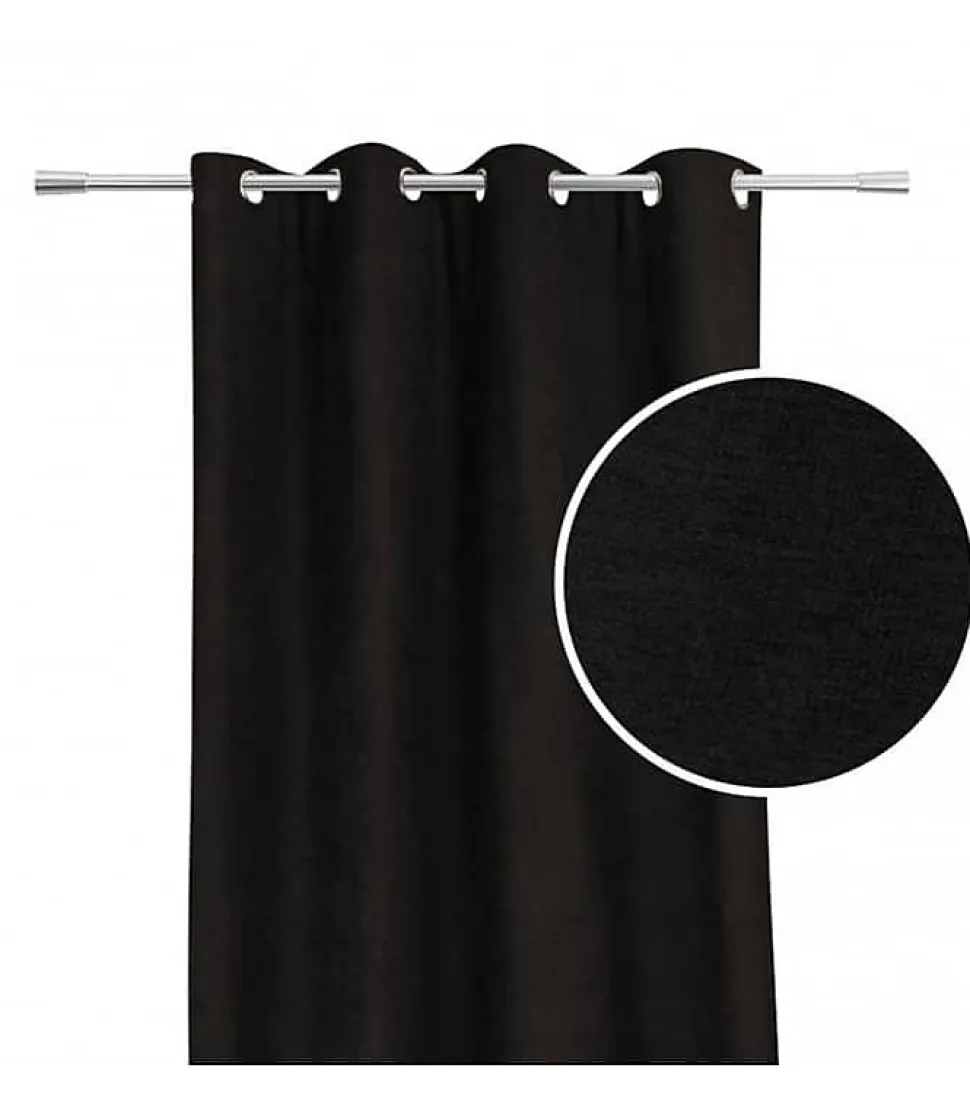 Rideau thermique aspect velours "Galena" - 140x260cm - Noir