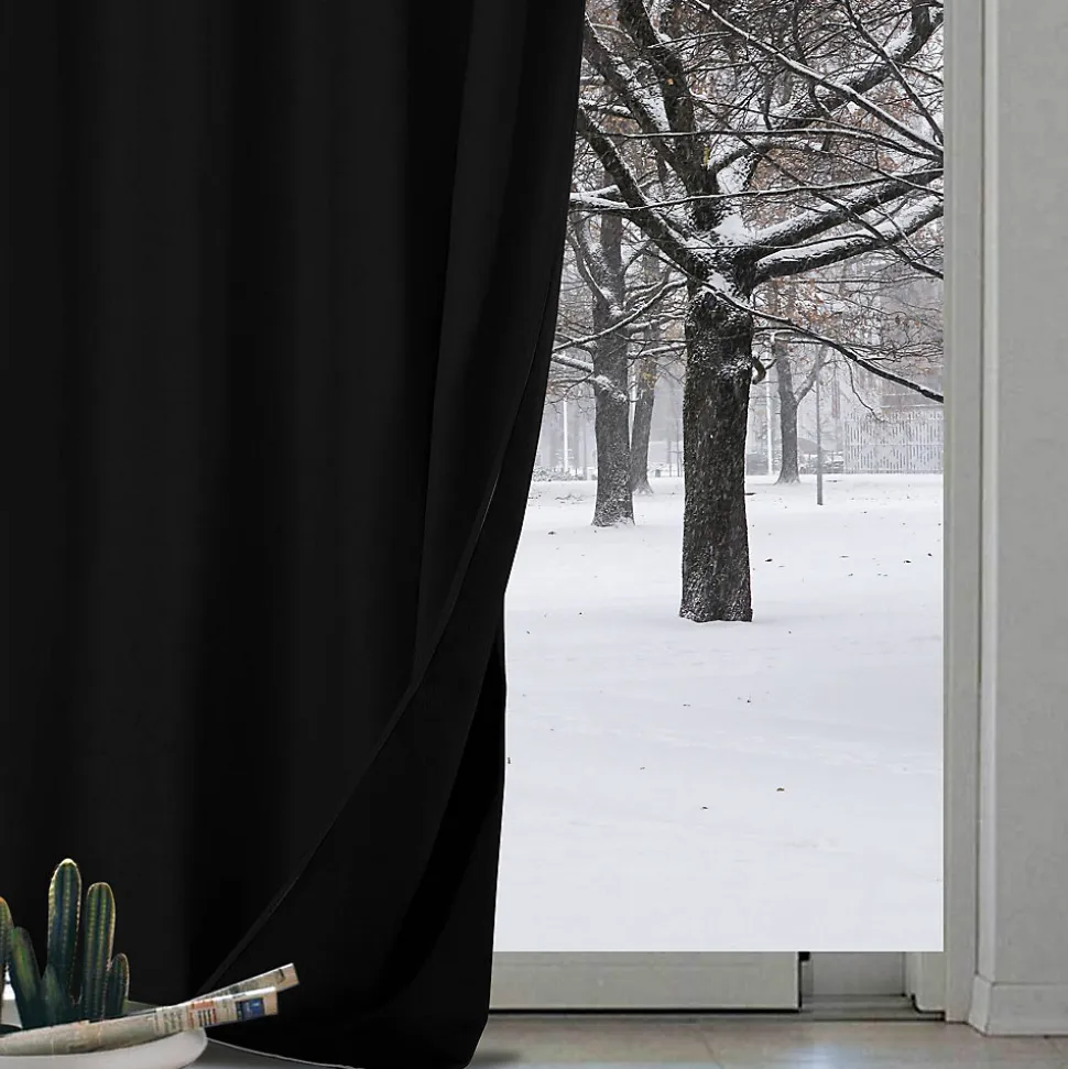 Rideau thermique aspect velours "Galena" - 140x260cm - Noir