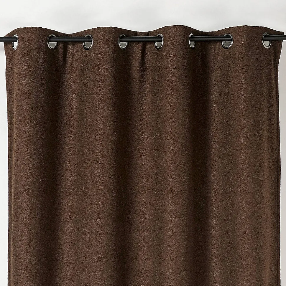 Rideau thermique au style bouclette (140x260 cm - Marron chocolat)