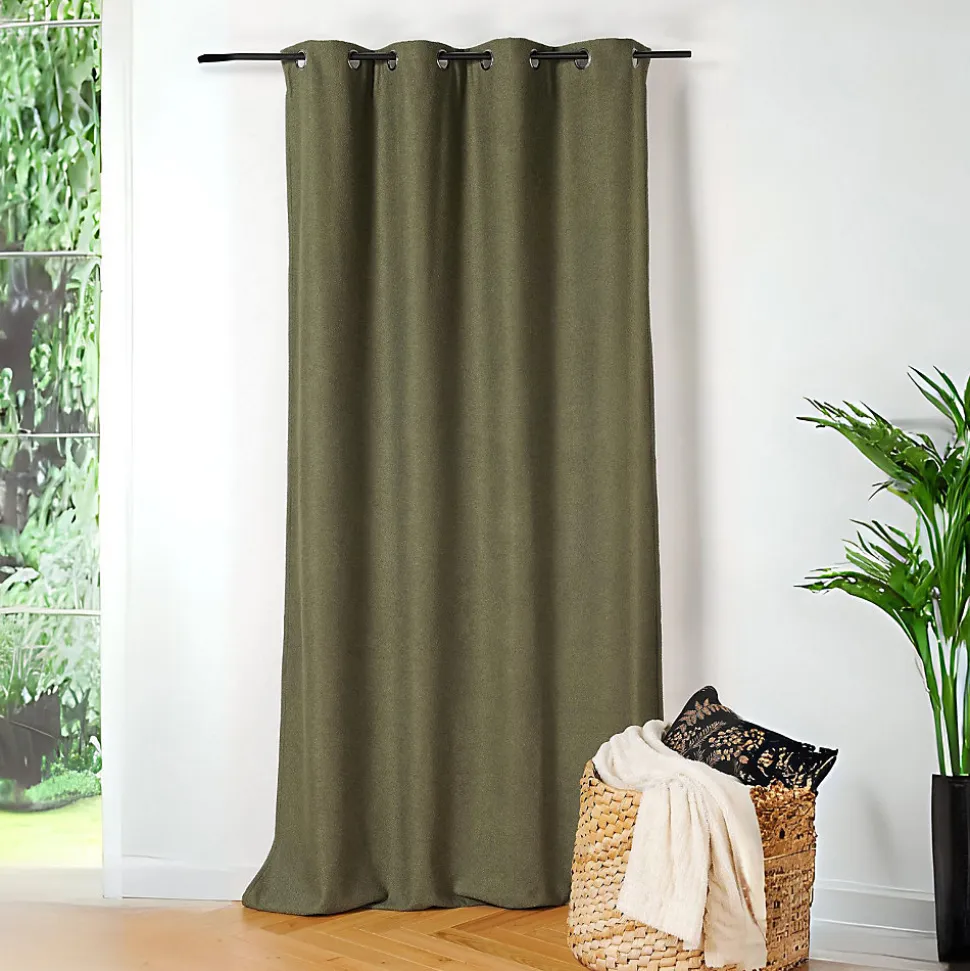 Rideau thermique au style bouclette (140x260 cm - Vert Olive)