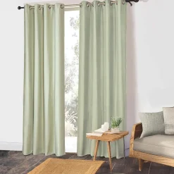 Rideau Thermique Brossé 140x240cm avec Doublure Polaire - Vert d'Eau, Prêt à Poser