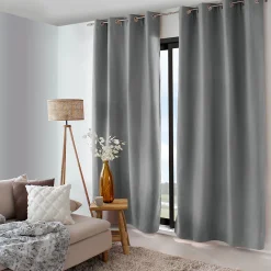Rideau thermique doublé (135x240 cm - Gris clair)