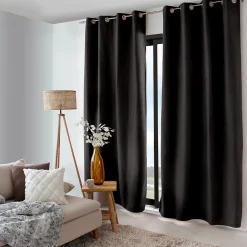 Rideau thermique doublé (135x240 cm - Noir)